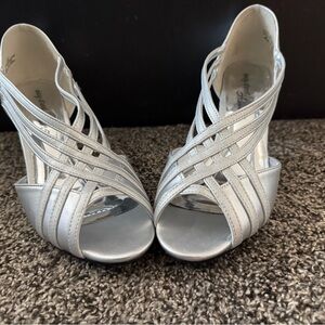 Easy Street Metallic Strappy Heels